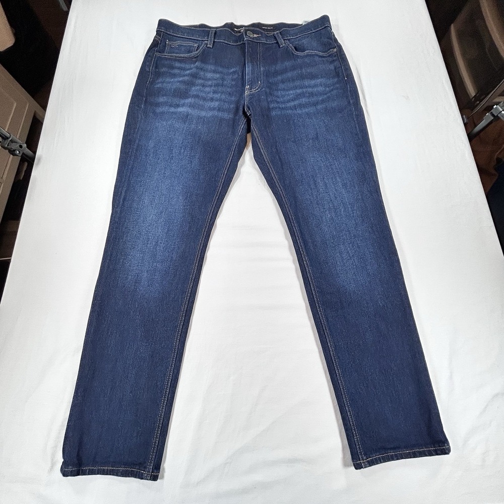 Michael Kors Jeans Mens 36x30 Parker Slim Fit Stretch Denim Straight Pants Blue